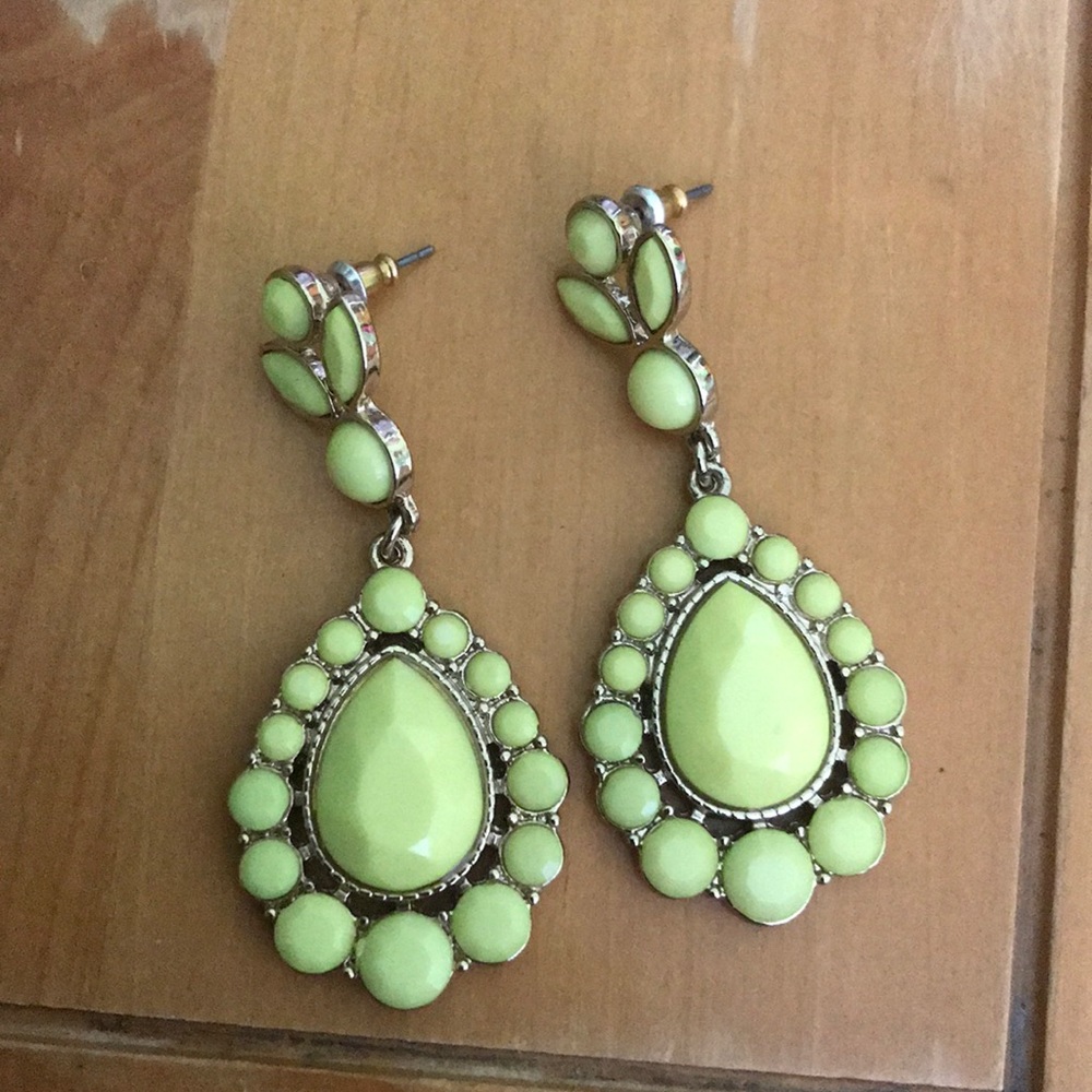 Yellow dangle studs